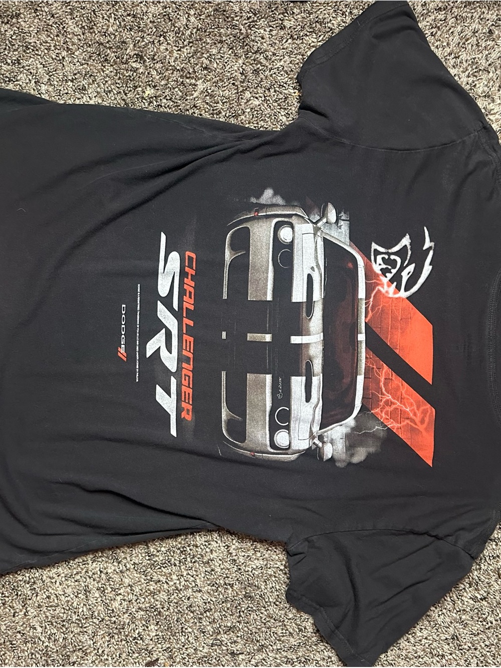 Hollister Black Short Sleeve Tee with Red & White Challenger Graphic